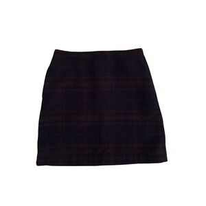 Uniqlo Classic Black and Brown Plaid  Women's Wool Skirt